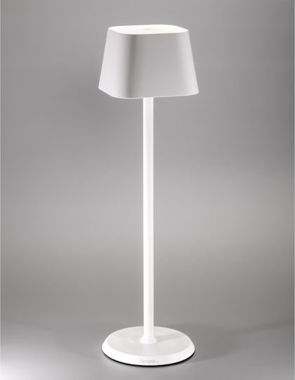 ArteLibre Georgina Metall Tischlampe LED mit Weiß Schirm und Basis
