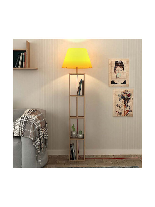 Megapap Giorno Floor Lamp H163.5xL45cm With Lamp Bulb Base E27 Yellow