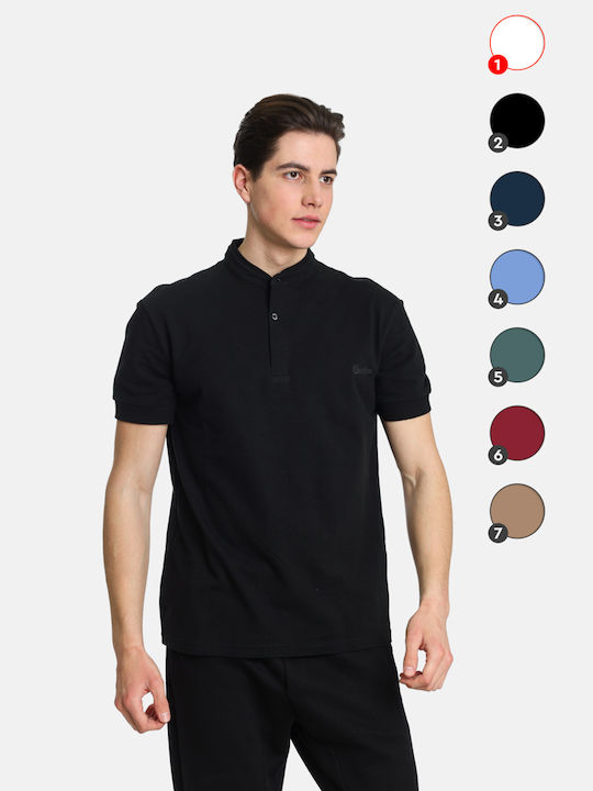 Paco & Co Herren Kurzarmshirt Polo Schwarz