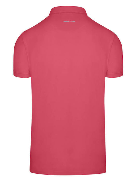 Prince Oliver Men's Short Sleeve Blouse Polo Coral