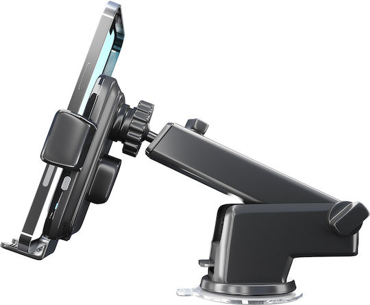 3MK Drive&Charge Car Mobile Mount with Adjustable Hooks and Wireless Charging Black