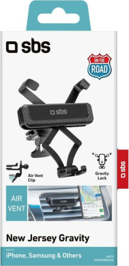 SBS Gravity Lock Suport Auto pentru Telefon cu cârlige reglabile Neagră