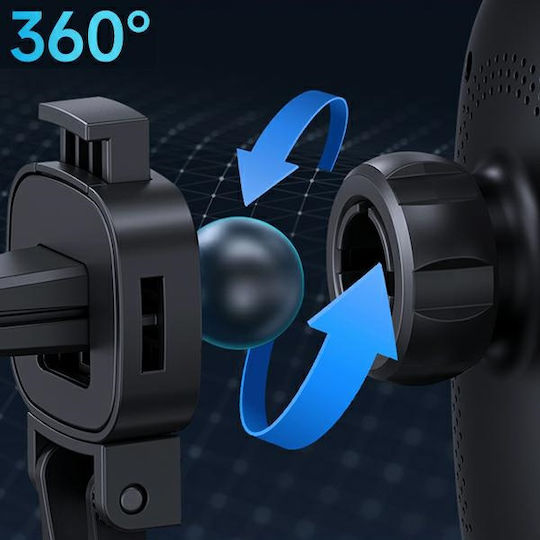 Usams USA801 Car Mobile Mount with Magnet and Wireless Charging Black