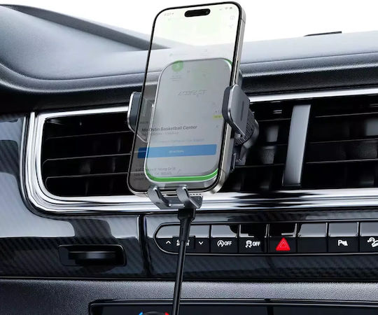 Acefast Car Mobile Mount with Adjustable Hooks and Wireless Charging Black