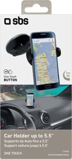 SBS Βάση Κινητού Αυτοκινήτου Universal Car Holder Έως 5" με Ρυθμιζόμενα Άγκιστρα