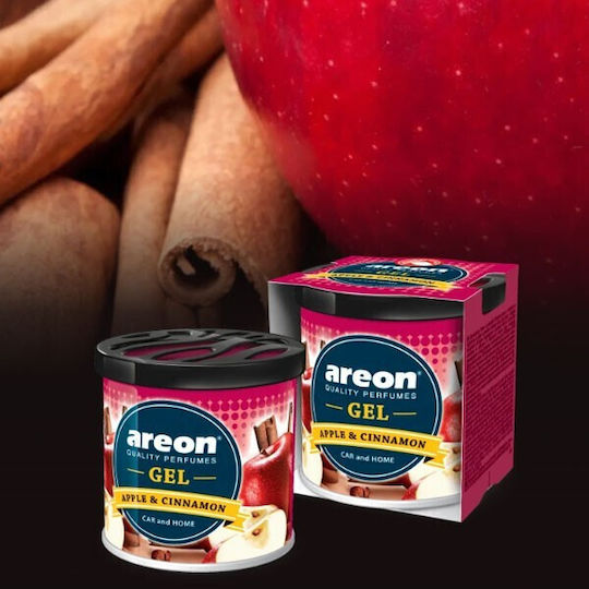 Areon Car Air Freshener Can Console/Dashboard Gel Apple & Cinnamon 80gr