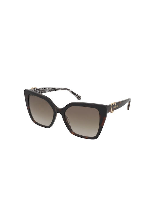 Moschino Women's Sunglasses with Brown Tartaruga Plastic Frame and Brown Gradient Lens MOL067/S 086/HA