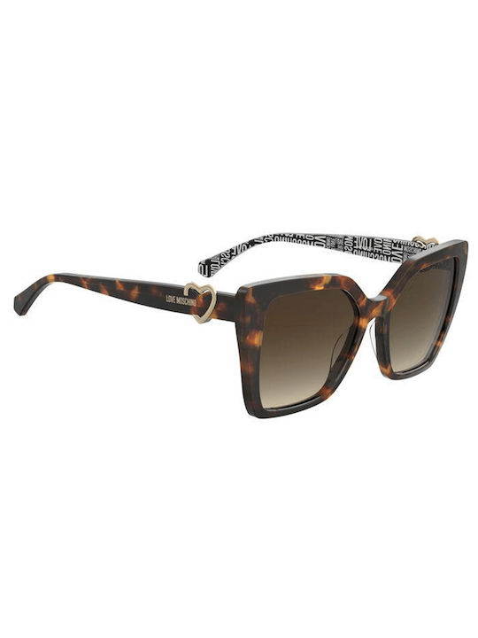 Moschino Women's Sunglasses with Brown Tartaruga Plastic Frame and Brown Gradient Lens MOL067/S 086/HA