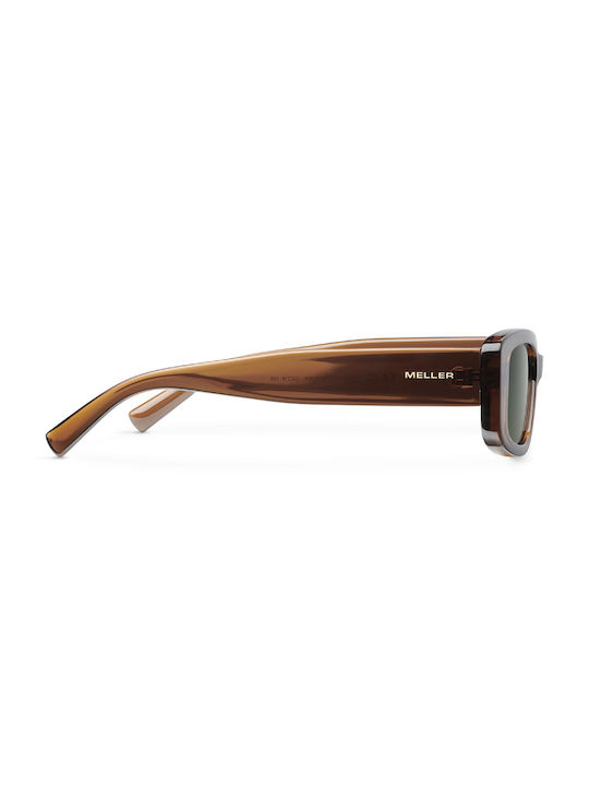 Meller Sunglasses with Brown Plastic Frame and Green Lens AKI-BROWNOLI