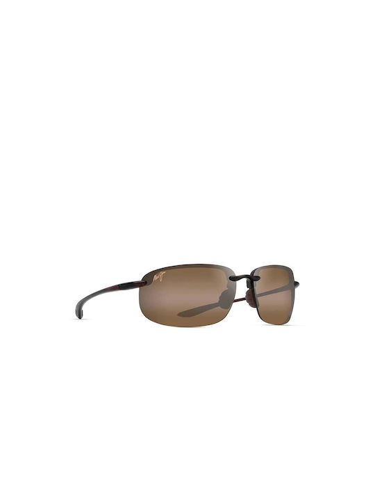 Maui Jim Ho'okipa Xl Sonnenbrillen mit Schwarz Rahmen und Braun Polarisiert Linse H456-10