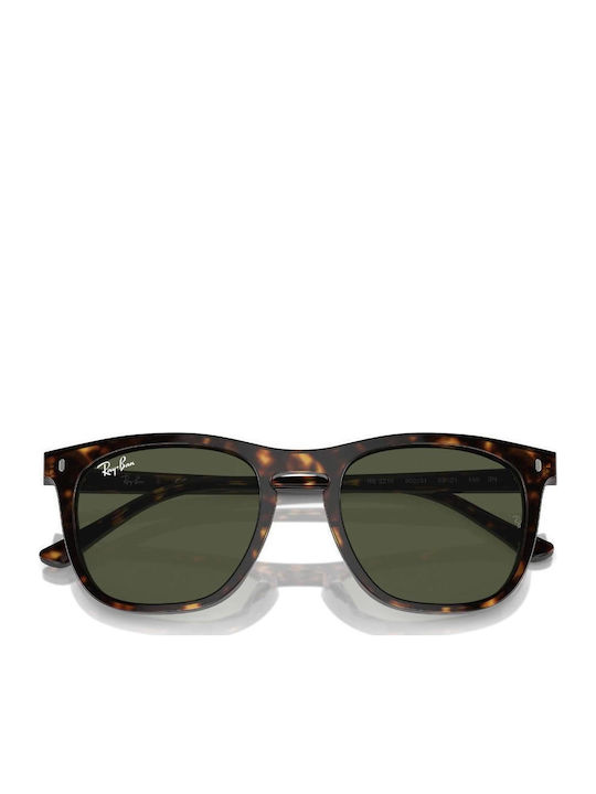 Ray Ban Unisex Γυαλιά Ηλίου με Καφέ Κοκκάλινο Σκελετό και Πράσινο Φακό RB2210 902/31