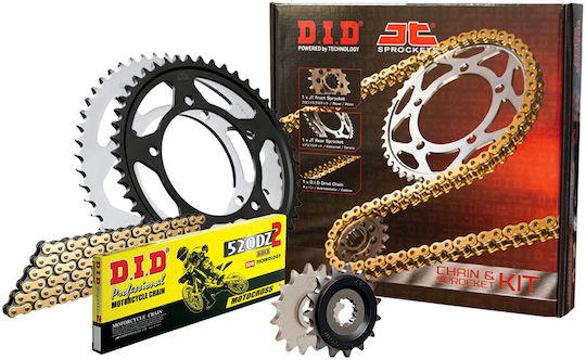 DID Chain & Sprocket Kit Golden (13-41-520DZ2/GB) for Honda NX 250 1988-1993