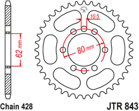 JT Sprockets Γρανάζι Πίσω για Yamaha DT