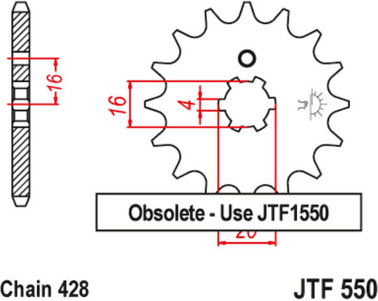 JT Sprockets Pinion față pentru Yamaha DT 80 - Magazin online