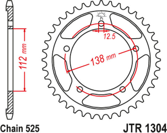 JT Sprockets Γρανάζι Πίσω για Honda Shadow