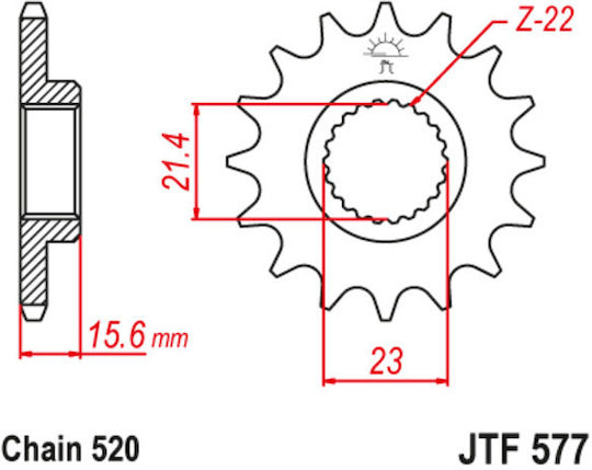 JT Sprockets Γρανάζι Μπροστά για Yamaha XT 600
