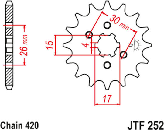 JT Sprockets Γρανάζι Μπροστά για Honda GLX