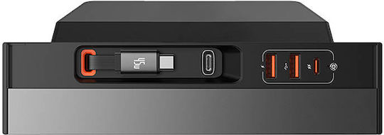 Baseus Tspace Series Автомобилно Зарядно Устройство 45W 22A с Портове 2xUSB-A 2xType-C с Type-C Кабел Черен Цвят