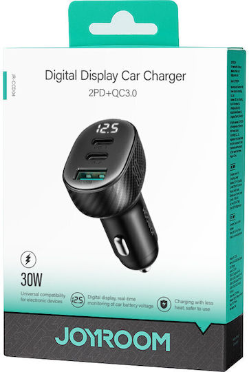 Joyroom JR-CCD04 Φορτιστής Αυτοκινήτου 30W 4A με μία Θύρα: 1xUSB Μαύρο Χρώμα