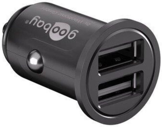 Goobay Φορτιστής Αυτοκινήτου 24W 4.8A με Θύρες: 2xUSB Μαύρος