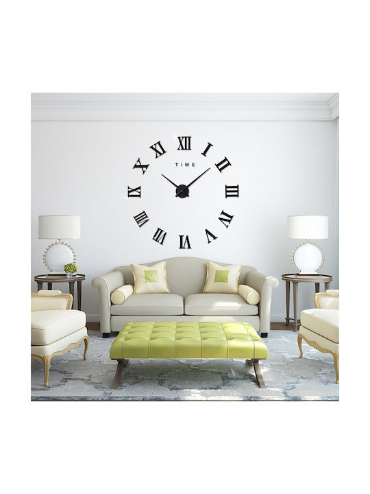 AL021-B 3D Antique Wall Clock Plastic Black Ø15cm