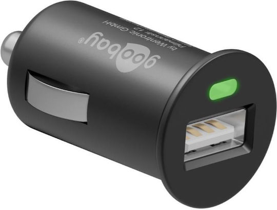 Goobay USB Φορτιστής Αυτοκινήτου 1A Φορτιστής Αυτοκινήτου 5W 1A με μία Θύρα: 1xUSB Μαύρο Χρώμα