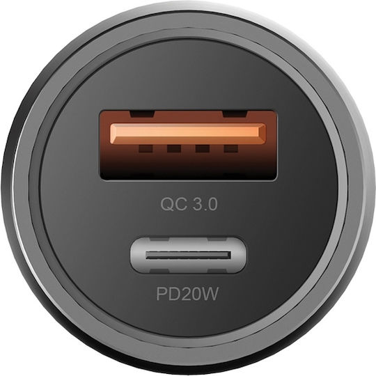 Energea Φορτιστής Αυτοκινήτου 38W με Θύρες: 1xUSB 1xType-C