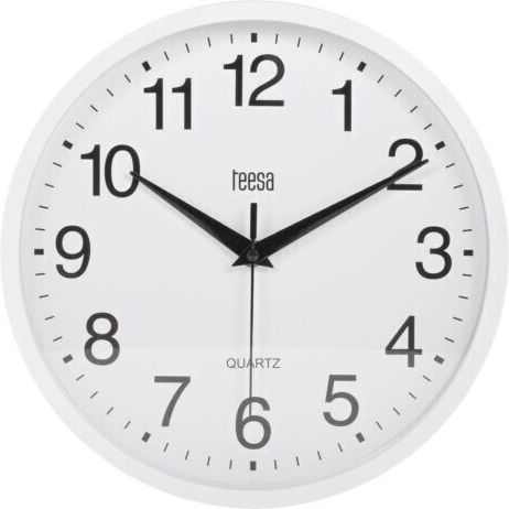 Teesa Ρολόι Τοίχου Πλαστικό Λευκό Ø25cm