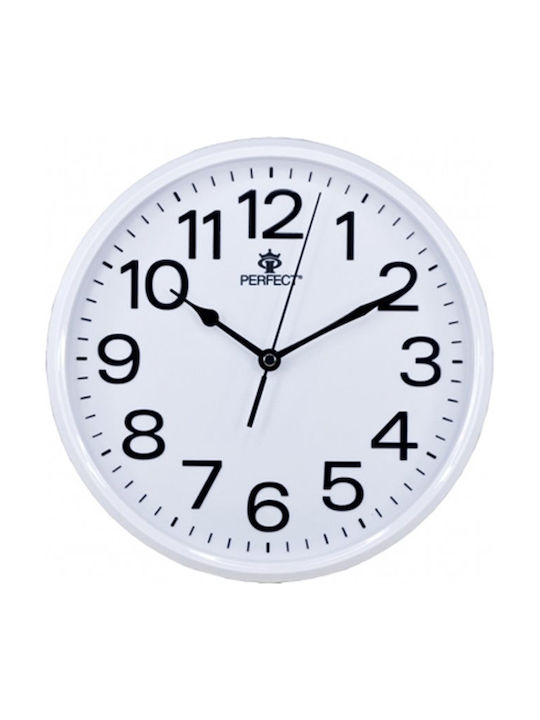 Perfect Wall Clock Plastic White Ø25.3cm