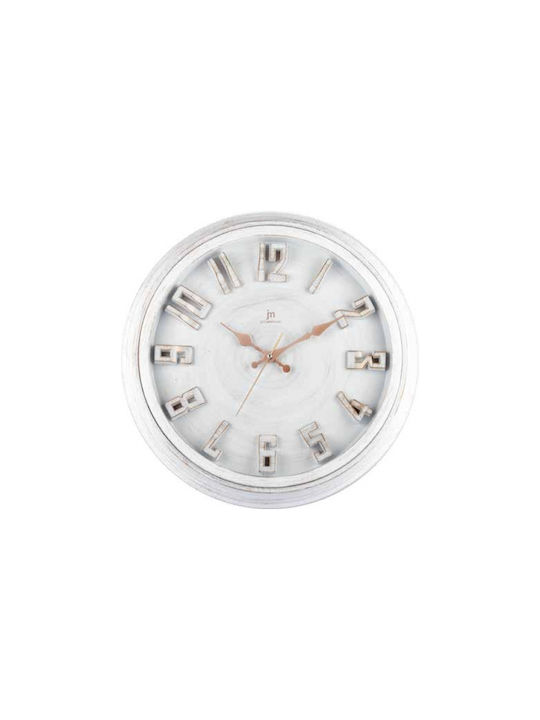 Justaminute Lowell Retro Silent Antique Wall Clock Plastic White Ø40cm