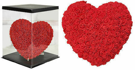 Heart of Artificial Roses Red 15cm in Box Dorosimo