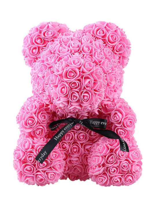 Teddybär aus Künstlichen Rosen Rosa 40cm in Box 1Stück