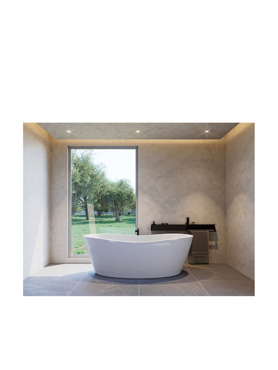 Verdi Wall Mounted Bathroom Shelf Metallic 70x9.3x7cm White