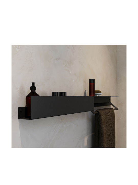 Verdi Wall Mounted Bathroom Shelf Metallic 30x9.3x12cm White