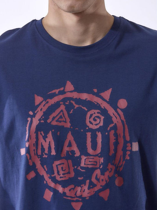 Maui & Sons Tricou pentru bărbați cu mâneci scurte Albastru