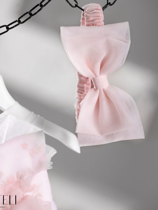Vinte li Set De Haine De Botez Roz Pentru Fete Cu Accesorii Pentru Păr Și Rochie 2 Bucăți