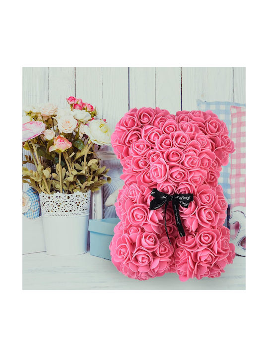 Bear of Artificial Roses Pink 40cm in Box