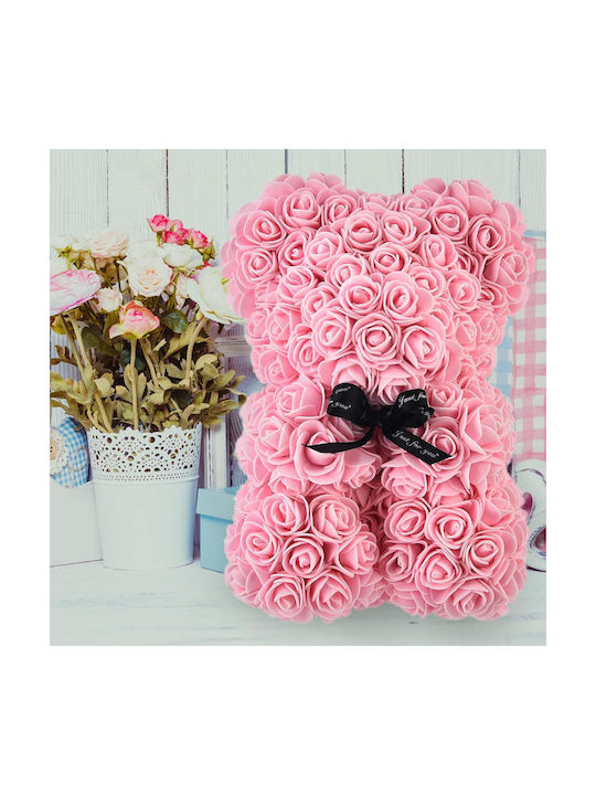 Bear of Artificial Roses Pink 40cm in Box