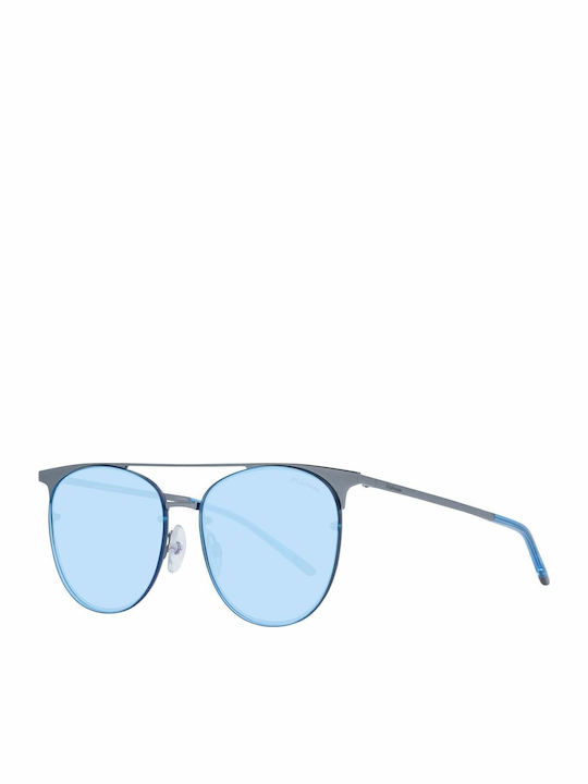 Ana Hickmann Women's Sunglasses with Silver Metal Frame and Blue Lens