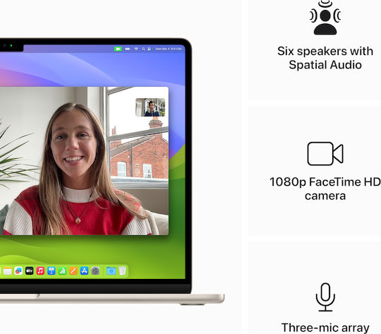 Apple MacBook Air 15" 2024 15.3" IPS Retina Display M3 8-Core 8GB 256GB SSD 10-Core GPU with Charger 35W Dual Port Starlight International English Keyboard