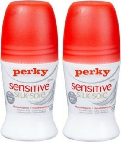Perky Sensitive Silk Αποσμητικό σε Roll-On 2x50ml