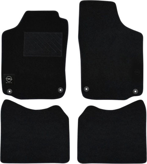Autopataki Set of Front and Rear Mats 4pcs for Opel Combo 2001-2011 Black