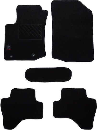 Autopataki Set of Front and Rear Mats 5pcs for Citroen C1 2014+ Black