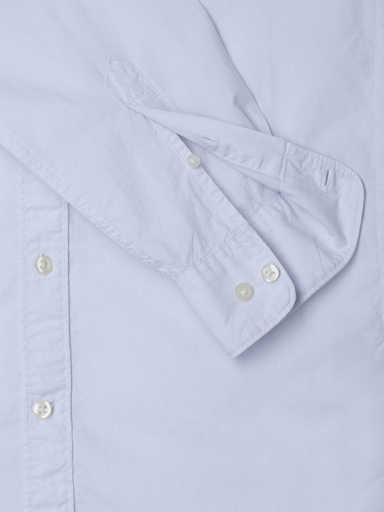 Peyton Long Sleeve Cotton Shirt in Narrow Fit White
