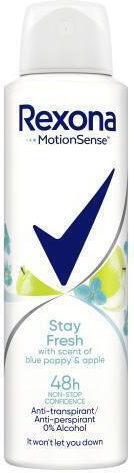 Rexona Motion Sense Stay Fresh Blue Poppy & Apple 48h Anti-perspirant Anti-transpirant Αποσμητικό 48h σε Spray 150ml