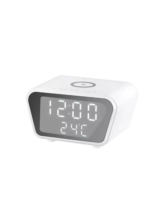 Tabletop Digital Clock with Alarm & Wireless Charging Black AY-21