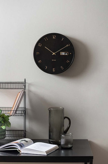Karlsson Wanduhr Metallisch Schwarz 30x4.5cm