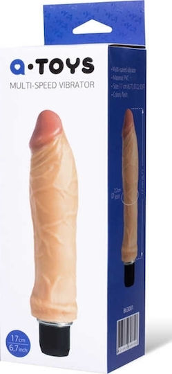 ToyFa Realistic Multi-Speed Vibrator Ρεαλιστικός Δονητής 19.5cm Flesh