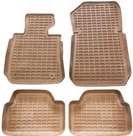 Auto Gs Set of Front and Rear Mats 4pcs Tray Type for BMW E87 2005+ Brown