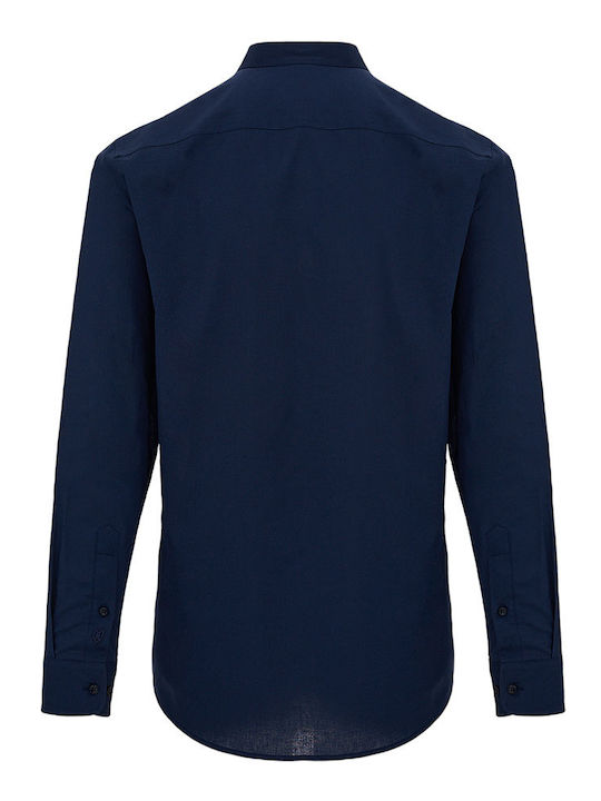 The Bostonians Men's Shirt Long Sleeve Navy Blue